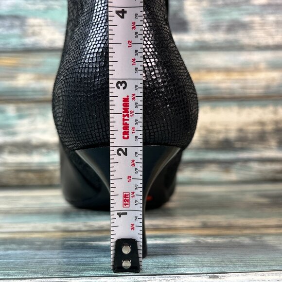 Rockport Ankle Boot Sz 8M Black Leather Pointed Toe Zip Cone Heel Comfort Ladies - Picture 10 of 11